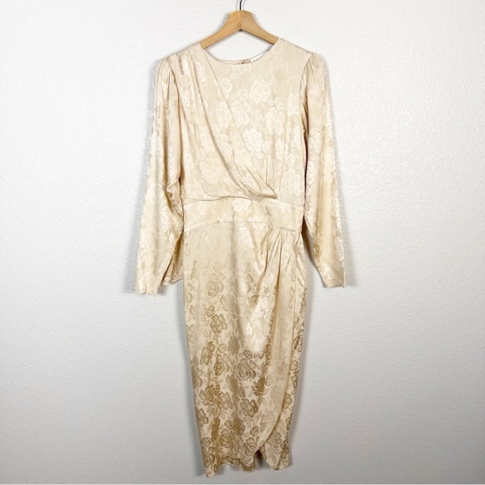 Ronny Kobo Collection Womens Size M Arina Gathered Asymmetric Long Sleeve Dress